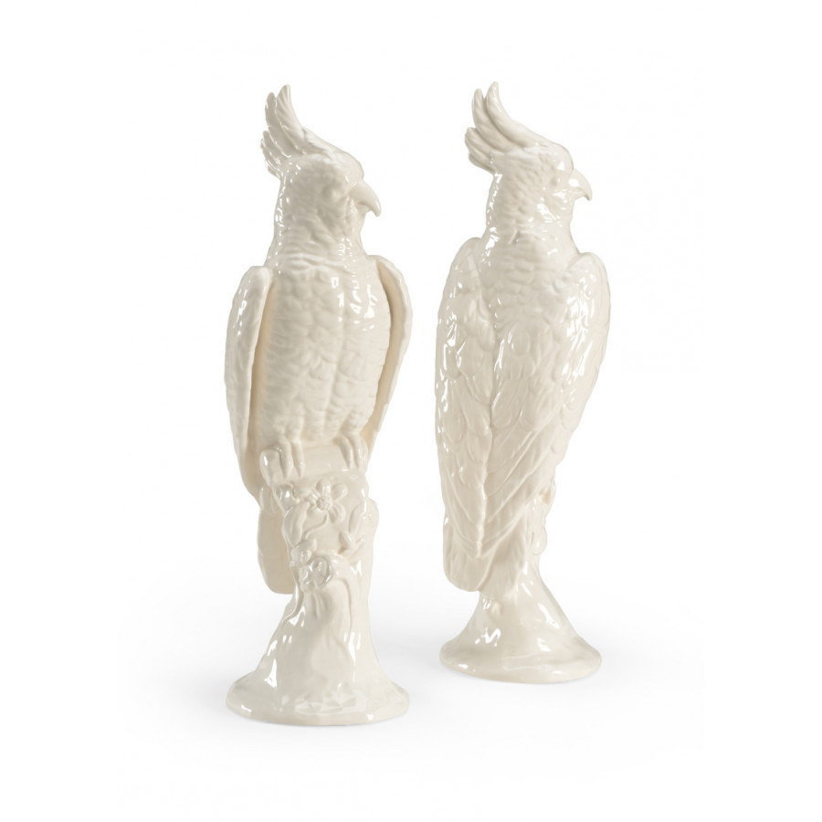 Chelsea House - Cockatoos (Pr) 1 Type in White, Ceramic