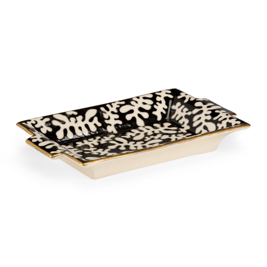 Chelsea House - Coral Tray in Black/White