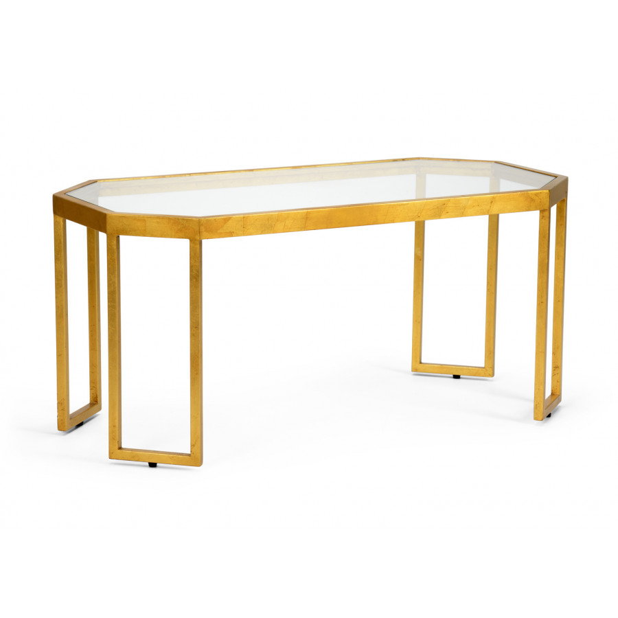Chelsea House - Louisville Cocktail Table in Gold Leaf/Clear
