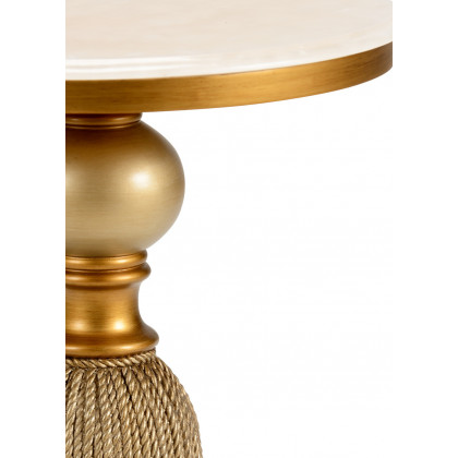 Chelsea House - Tassel Side Table in Gold/Cream