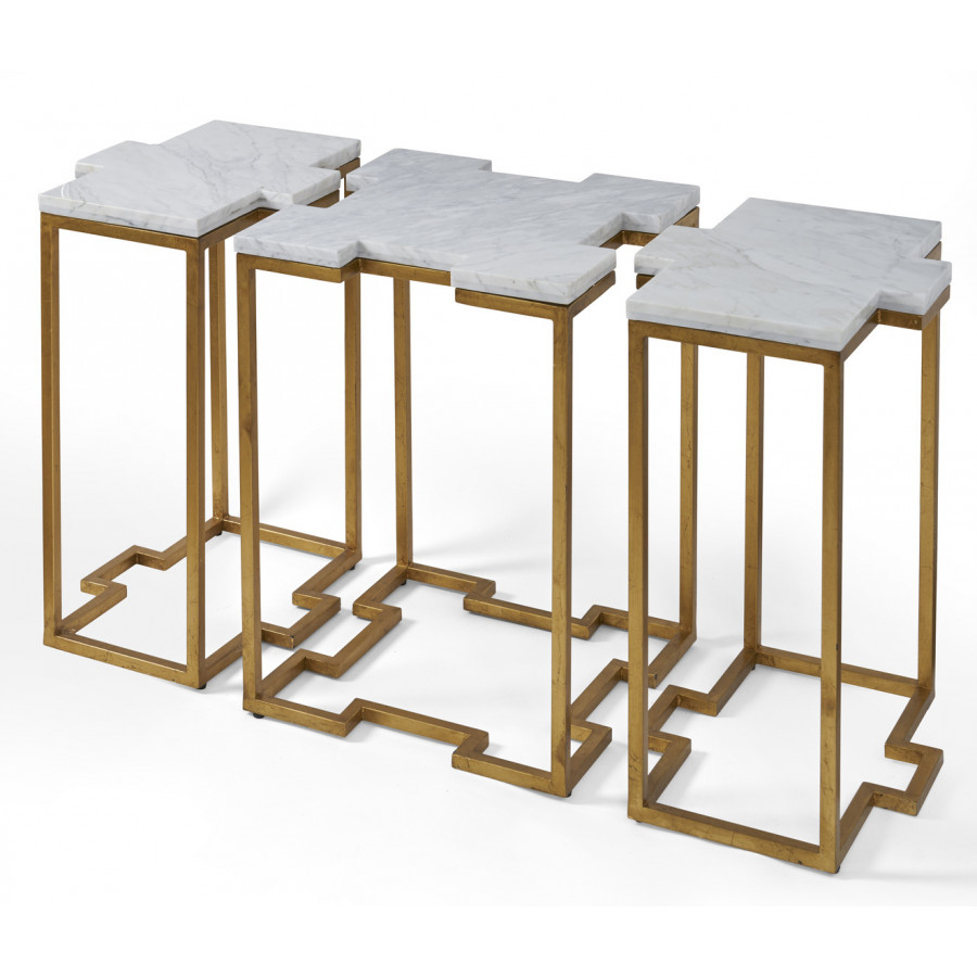 Chelsea House - Trio Tables in Antique Gold Leaf