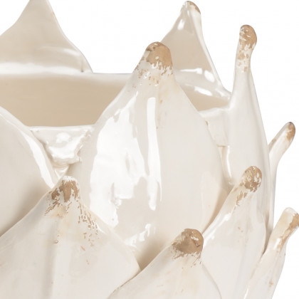 Chelsea House - Leaf Vase in Glossy White