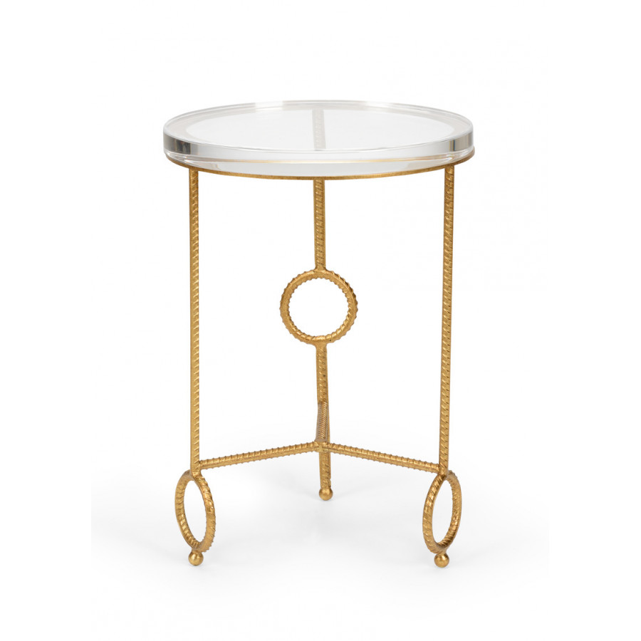 Chelsea House - Yonkers Acrylic Side Table in Antique Gold