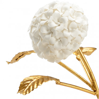 Chelsea House - Hydrangea In Stand in Antique Gold Leaf/White