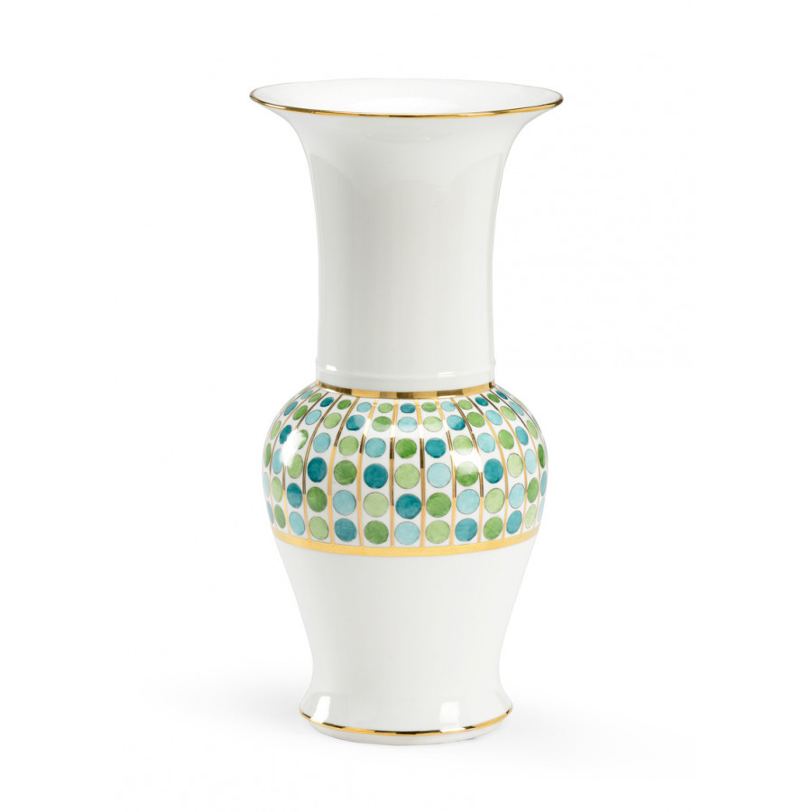 Chelsea House - Cambridge Vase in Greens/White/Gold