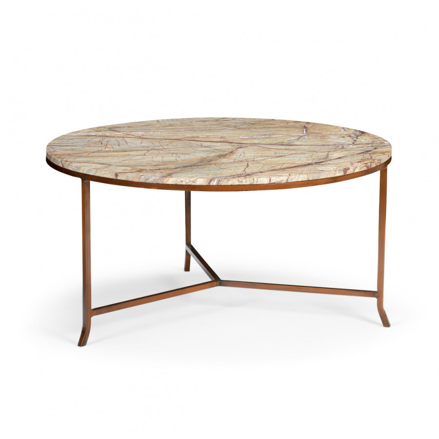 Chelsea House - Round Harvey Cocktail Table in Natural Tan/Rust