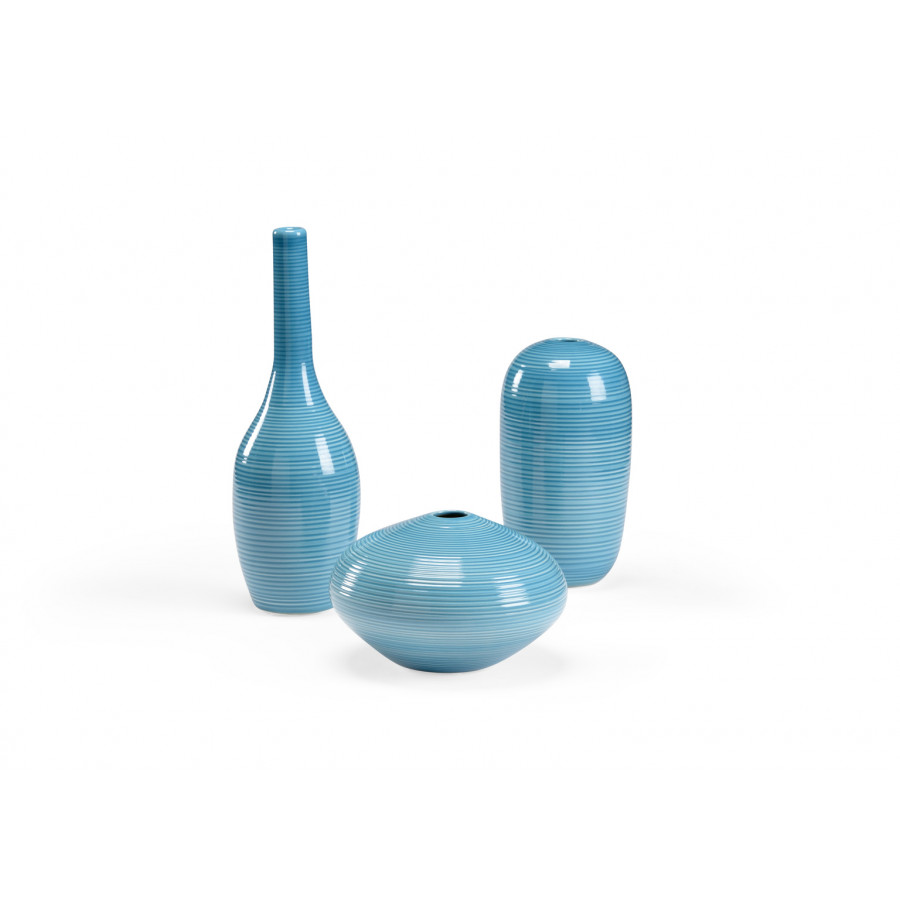 Chelsea House - Leon Vase Set (S3) in Ocean Blue