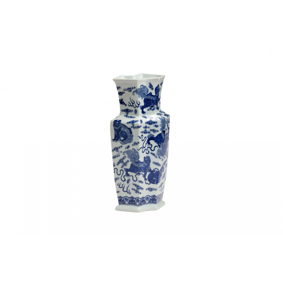Chelsea House - Ming Octagonal Vase in Blue/White