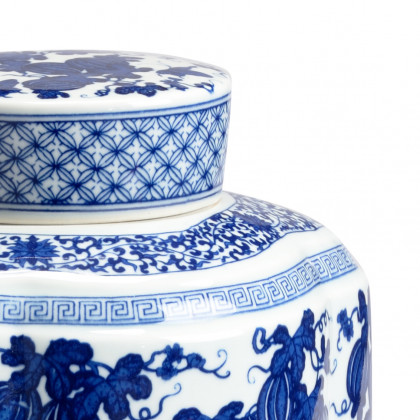 Chelsea House - Tang Covered Vase in Blue/White