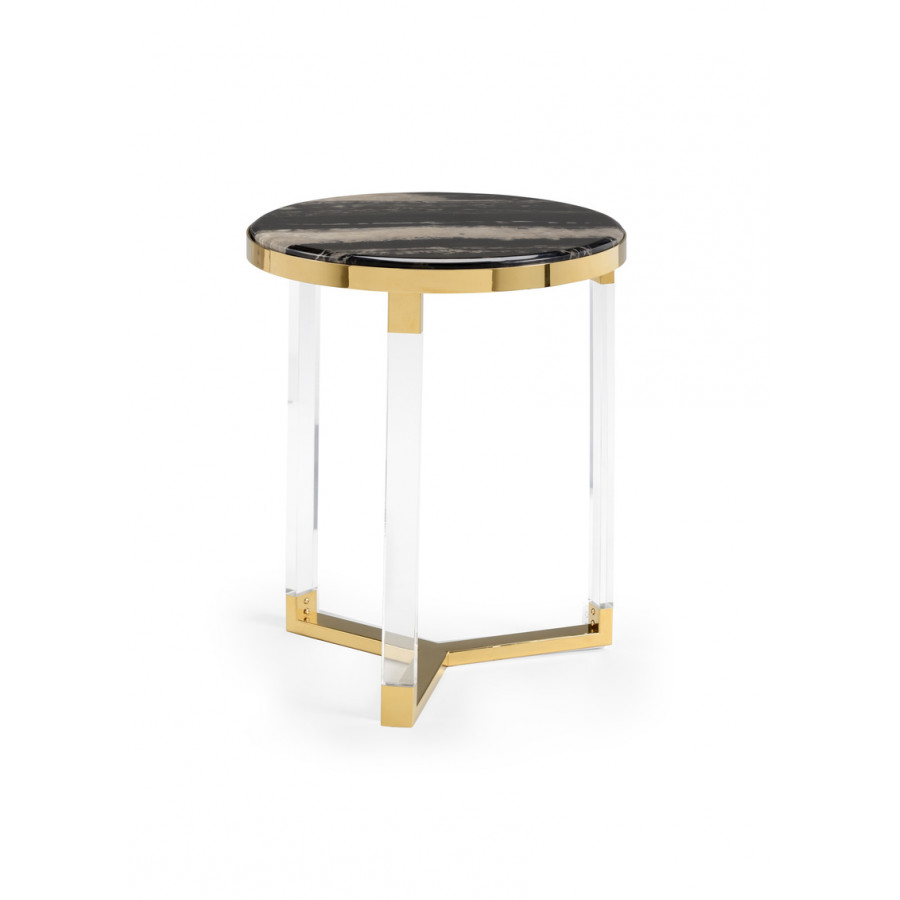 Chelsea House - Lovelock Side Table in Black/Clear