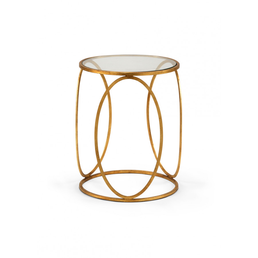 Chelsea House - Ring Side Table in Antique Gold Leaf/Clear