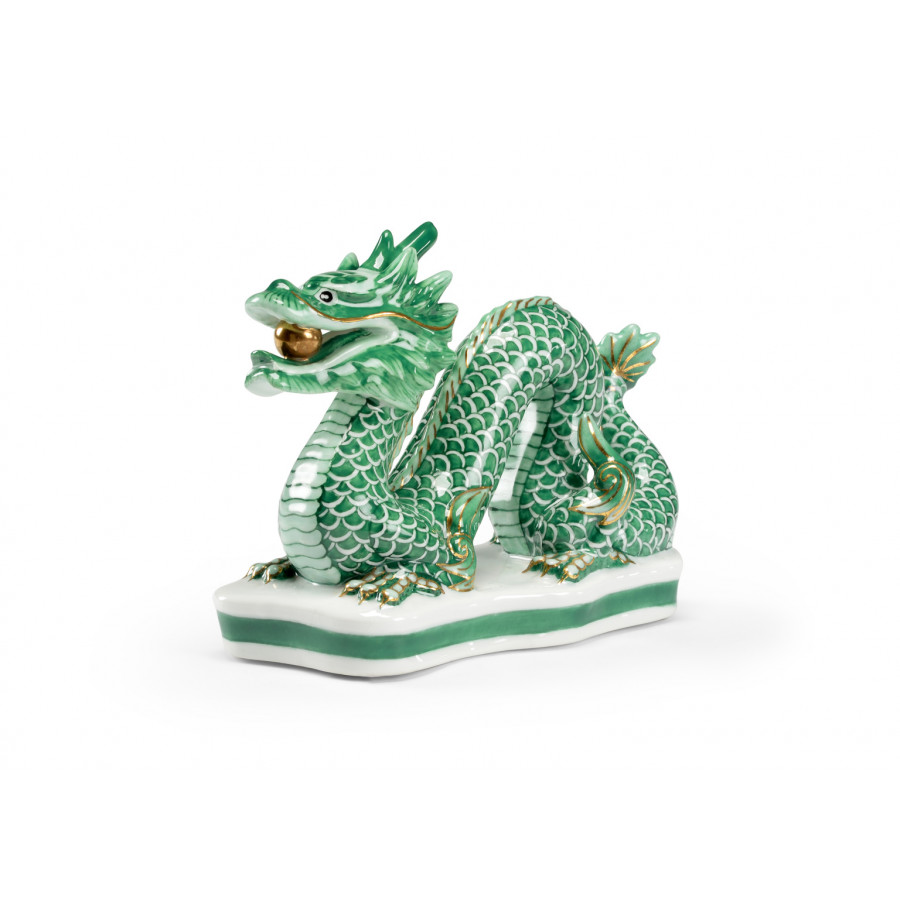 Chelsea House - Dragon in Green/Metallic Gold