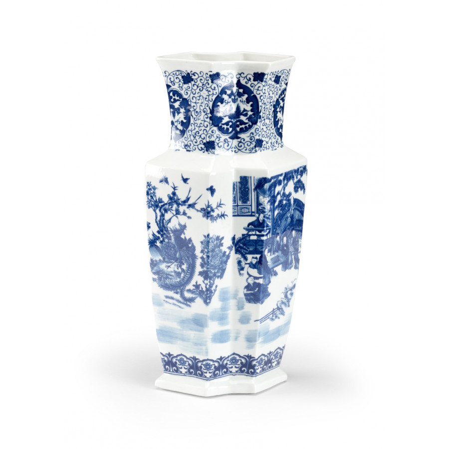 Chelsea House - Yuan Double Vase in Blue/White