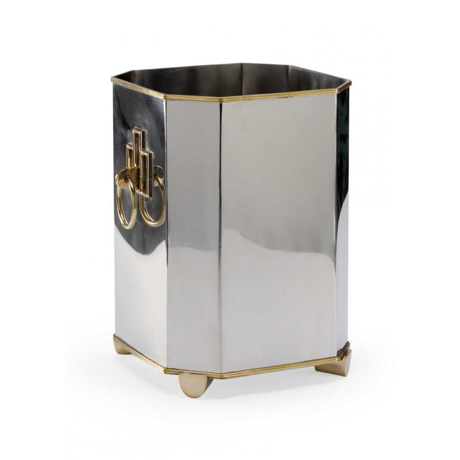 Chelsea House - Kensington Wastebasket in Nickel/Polished