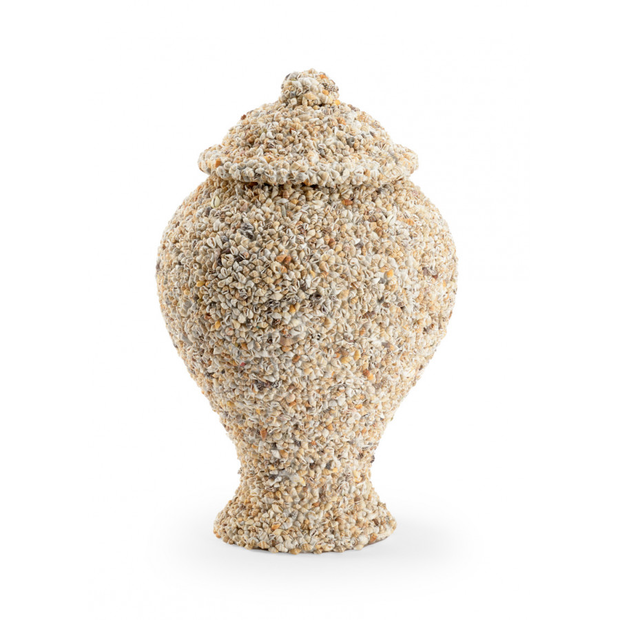 Chelsea House - Shell Covered Urn in Natural Nassa