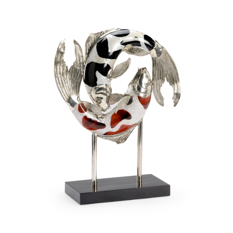 Chelsea House - Koi Fish On Stand in Silver Plated