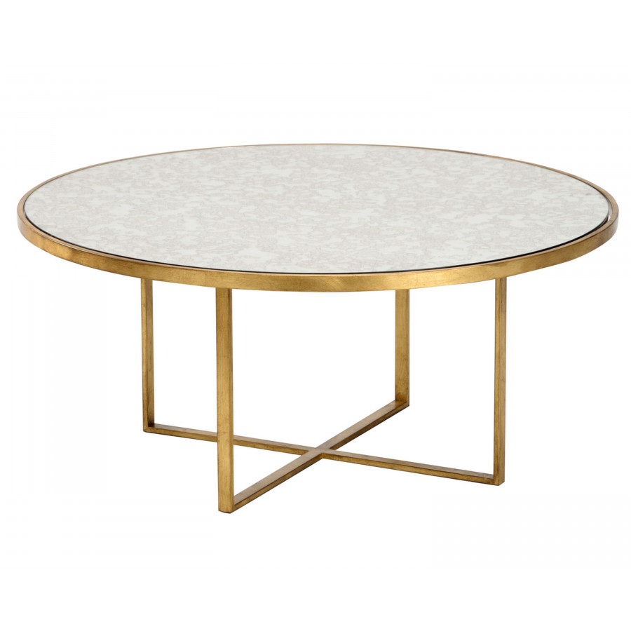 Chelsea House - Sapp Mirrored Coffee Table in Antique Gold