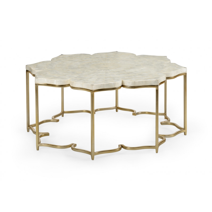 Chelsea House - Lotus Flower Cocktail Table in Natural Capiz
