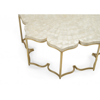 Chelsea House - Lotus Flower Cocktail Table in Natural Capiz