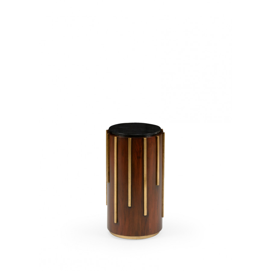 Chelsea House - Drip Drop Drink Table in Brown/Antique Gold