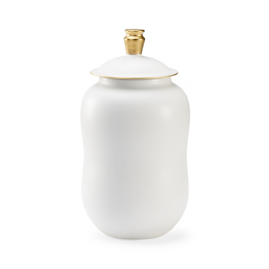 Chelsea House - Panji Vase in Matte White/Metallic Gold