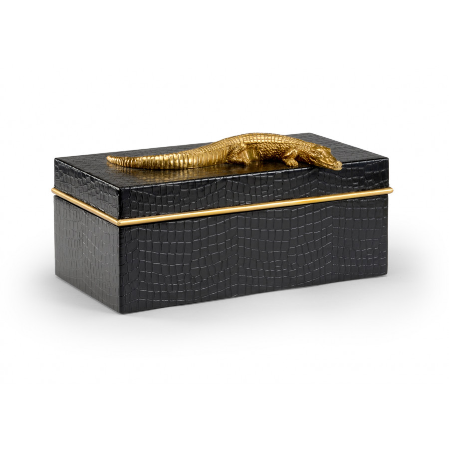 Chelsea House - Alligator Box in Black, Wood