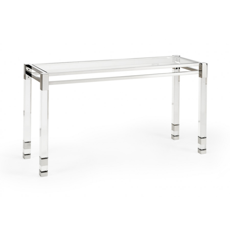Chelsea House - Vancouver Console in Clear/Polished Nickel