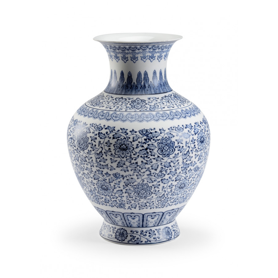 Chelsea House - Kofun Urn in White/Blue/Matte