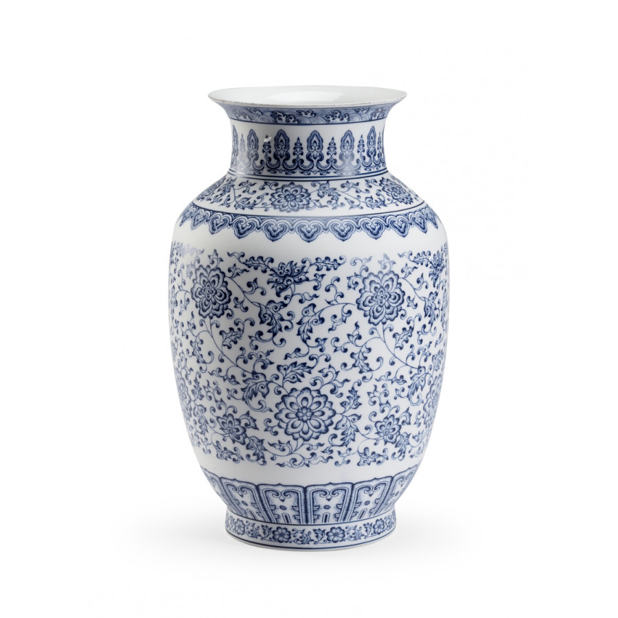Chelsea House - Kofun Vase in White/Blue/Matte