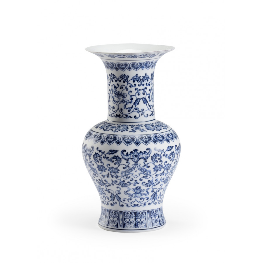 Chelsea House - Jomon Vase in White/Blue/Matte