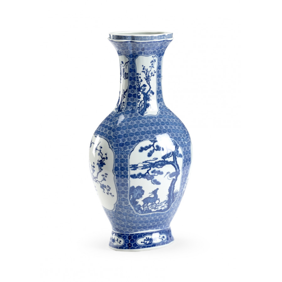 Chelsea House - Stag Vase in Blue/White