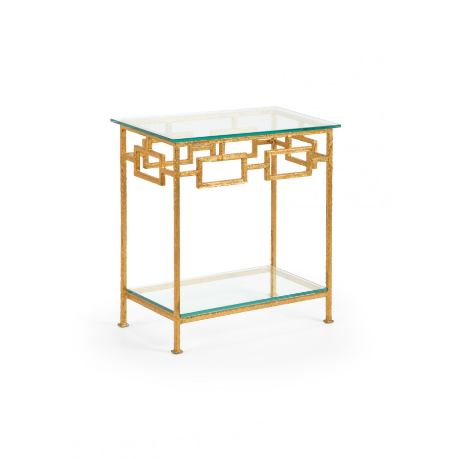 Chelsea House - Hampshire Hammered Table in Metallic Gold/Clear