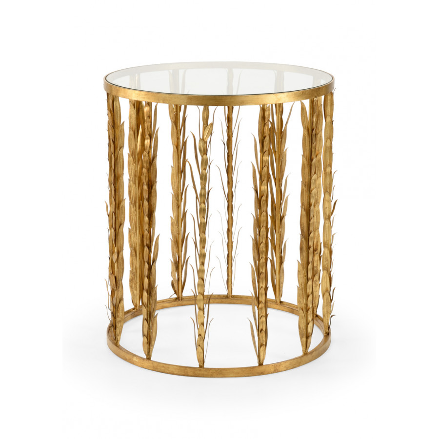 Chelsea House - Laurel Entry Table in Antique Gold Leaf/Clear