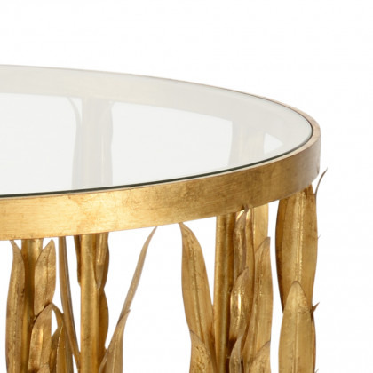 Chelsea House - Laurel Entry Table in Antique Gold Leaf/Clear