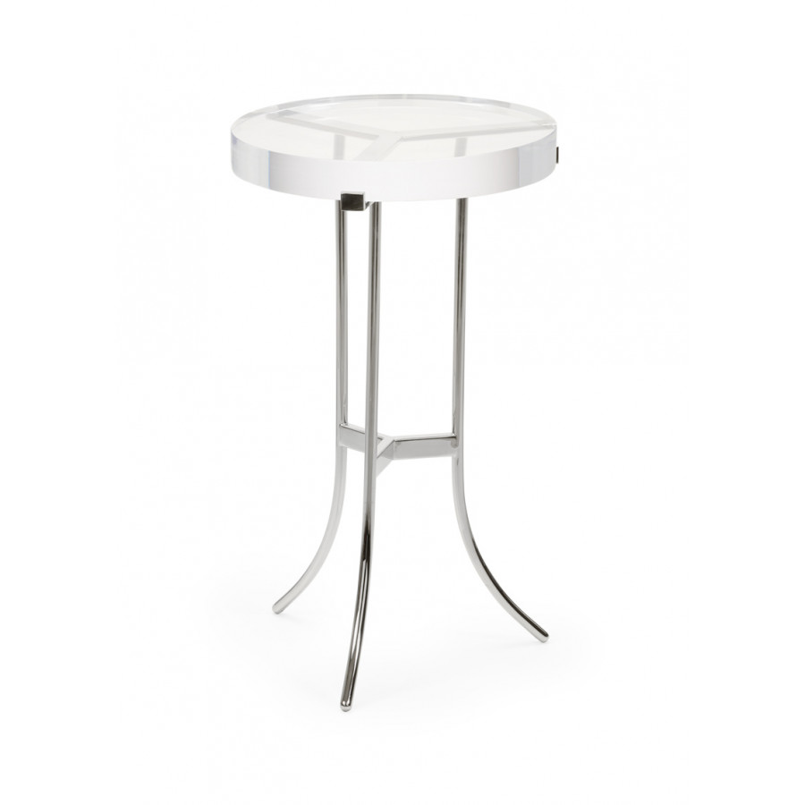 Chelsea House - Ragsdale Acrylic Side Table in Clear/Polished Nickel