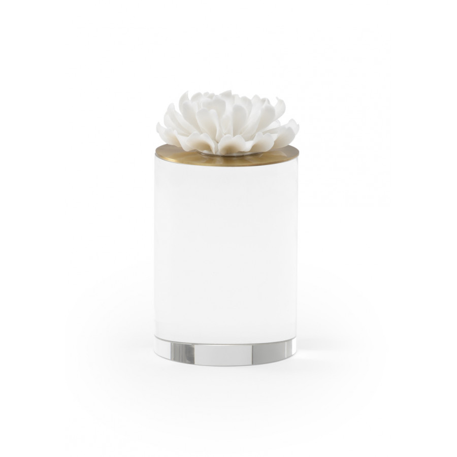 Chelsea House Succulent Large Sculpture - Matte White/Clear