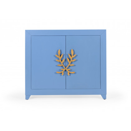 Chelsea House - Longleaf Door Cabinet in Cornflower Blue/Gold Leaf
