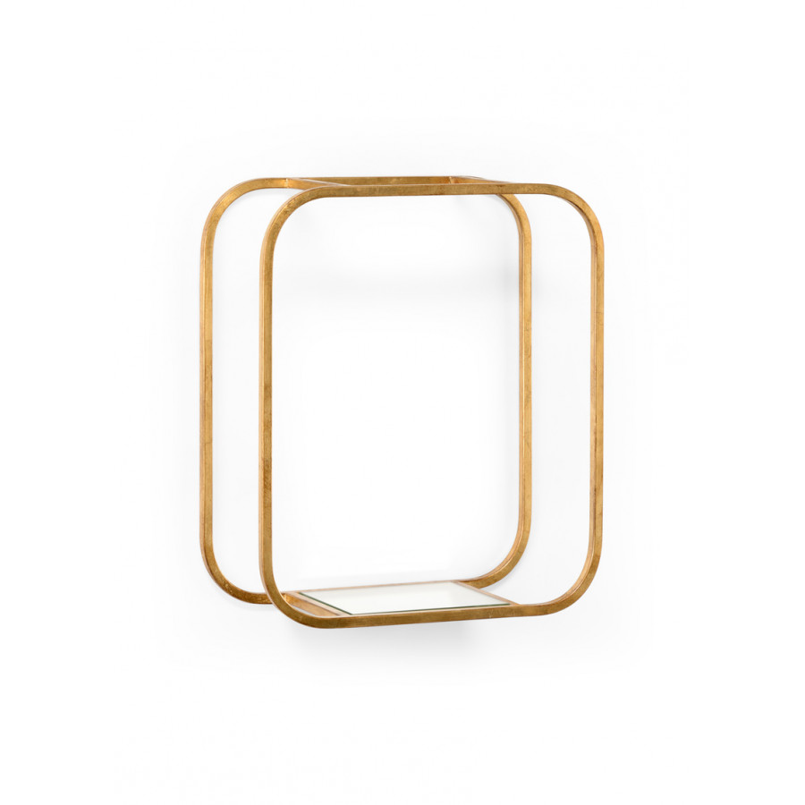Chelsea House - Oval Bric Brac Wall Bracket in Antique Gold/Clear