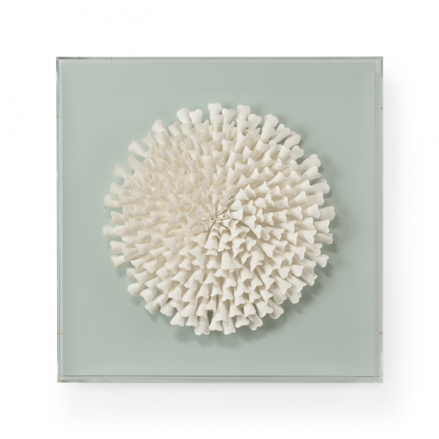 Chelsea House - Succulent Wall Sculpture A in White/Clear/Mint Green