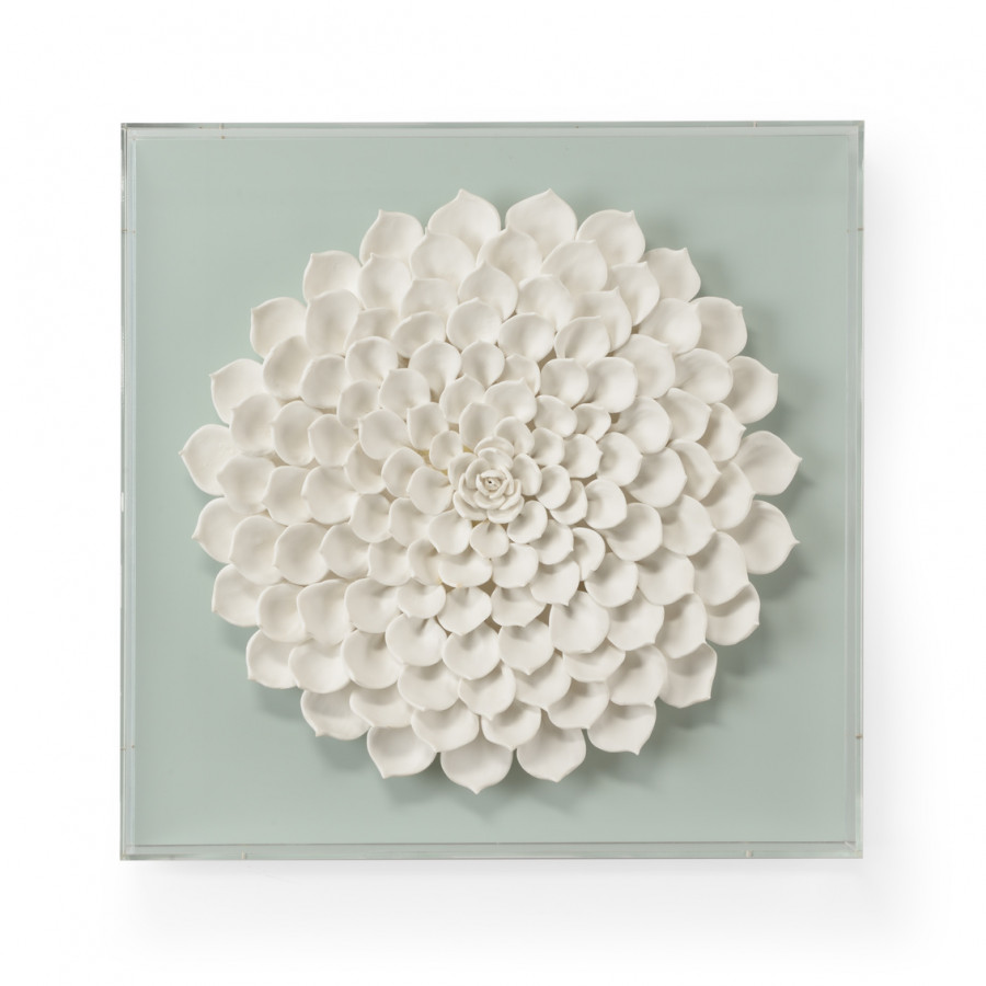 Chelsea House - Succulent Wall Sculpture B in White/Clear/Mint Green
