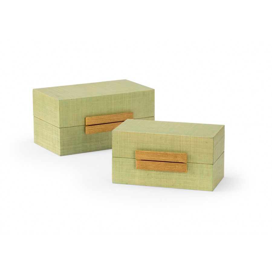 Chelsea House Raffia Boxes (S2) - Seafoam