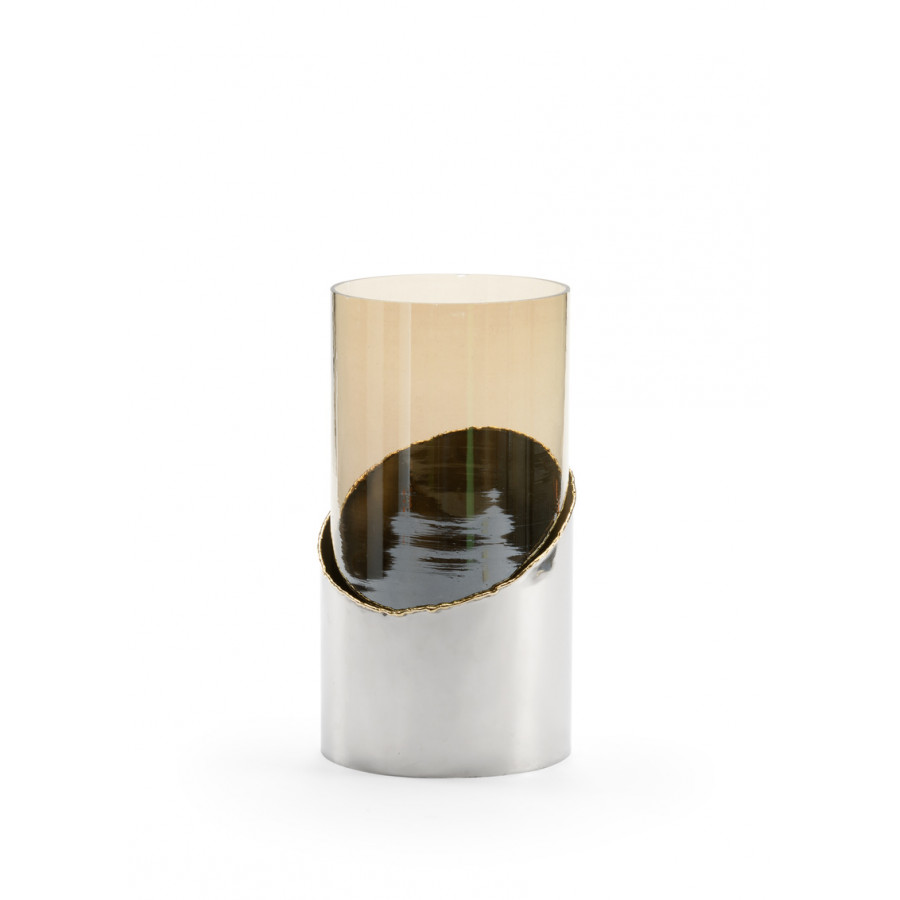 Chelsea House - Zachery Medium Hurricane in Amber/Polished Nickel