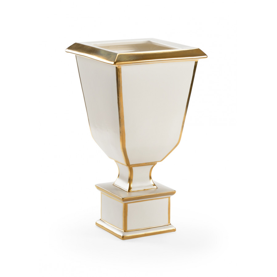 Chelsea House - Roche Urn in White/Metallic Gold