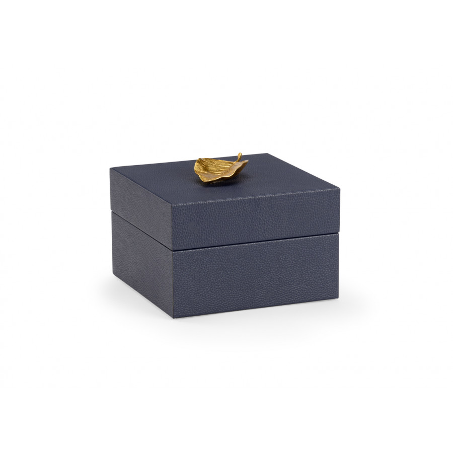 Chelsea House - Leaf Box in Navy/Metallic Gold