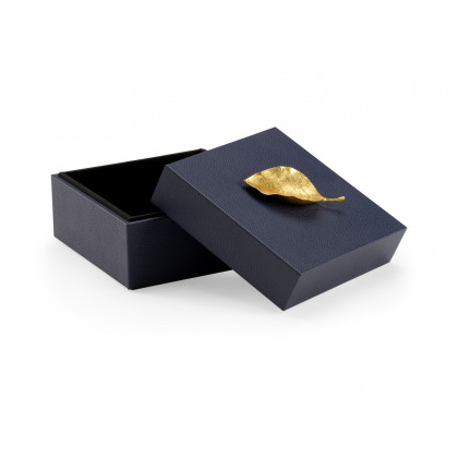 Chelsea House - Leaf Box in Navy/Metallic Gold