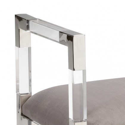 Chelsea House - Master Suite Bench in Clear/Polished Nickel/Gray