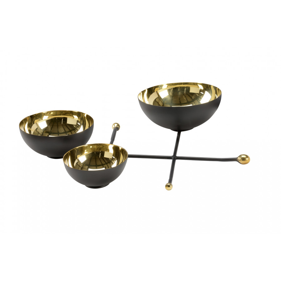 Chelsea House - Triple Cluster Bowls in Polished/Black