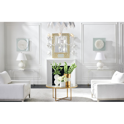 Chelsea House Banded Vase - Gold/White, Medium