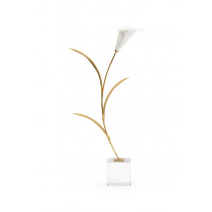 Chelsea House - Calla Lily On Stand in White/Gold Leaf