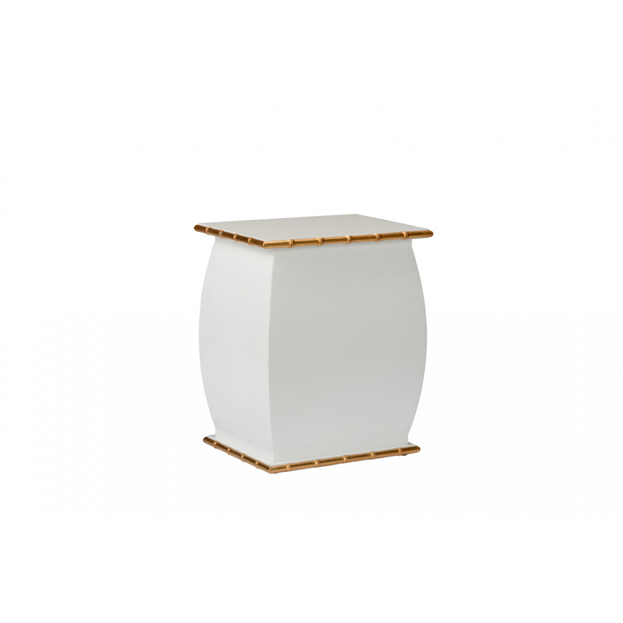 Chelsea House - Wooden Drinks Table in White Lacquer/Gold Leaf